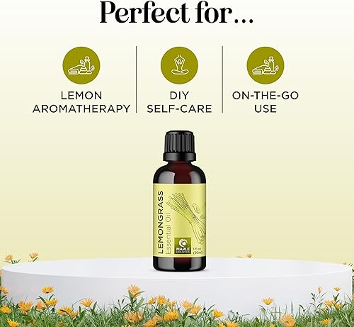 Miniatura 2 de Maple Holistics - Aceite esencial puro y refrescante de citronela, aceite de hierba de limón para el cabello, la piel y las uñas, y un potente