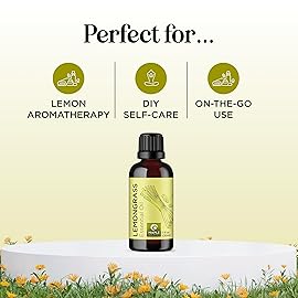 Pure Refreshing Lemongrass Essential Oil - Aromatherapy Lemongrass Oil for Hair Nails and Skin Plus Potent Natural Aromatic Essential Oil for Diffusers for Home and Travel from Maple Holistics