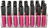 Vista 2 de Organizador de brillo de labios acrílico, soporte para lápiz labial, 24 ranuras para maquillaje, brillo de labios, brochas de lápiz labial, vitrina