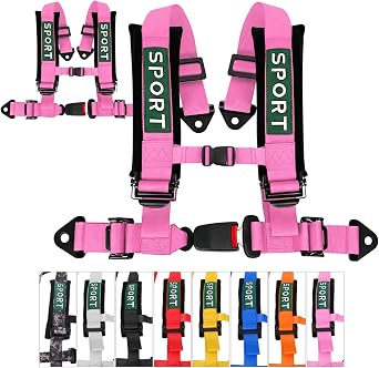 BESTZHEYU 4 Point Racing Harness with 2 Inch Comfortable Shoulder Padding for UTV ATV Sports Car, Racing Car, Car