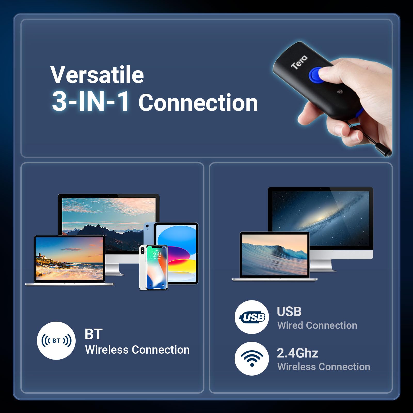 com: Tera Mini 1D Barcode Scanner: Pocket Waterproof
