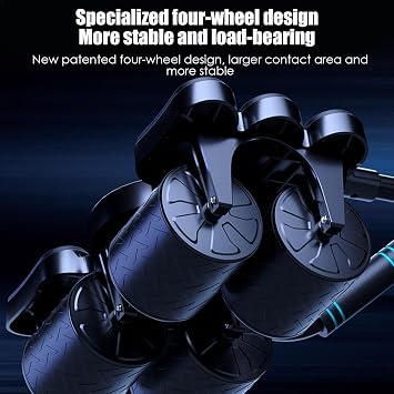 Roller Exercise Wheel, Dominal Fitness Wheel, Dominal Exercise Machine, Automatic Rebound Abs Training Wheel, 4 Wheels Workout Equipment Core Trainer, Roller Wheel With 6 Elbow Supports