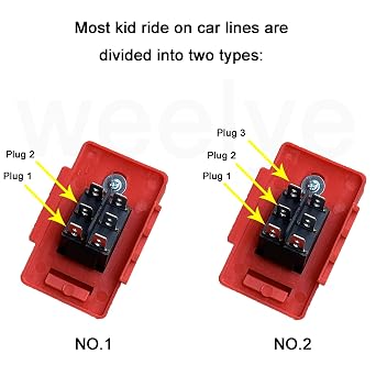 6/12/24 Volt Accelerator Foot Pedal Reset-Control Switch for Kids Ride On Cars, Children Electric Ride On Toys Replacement Parts Black 6-pin Socket-7 * 4.1CM