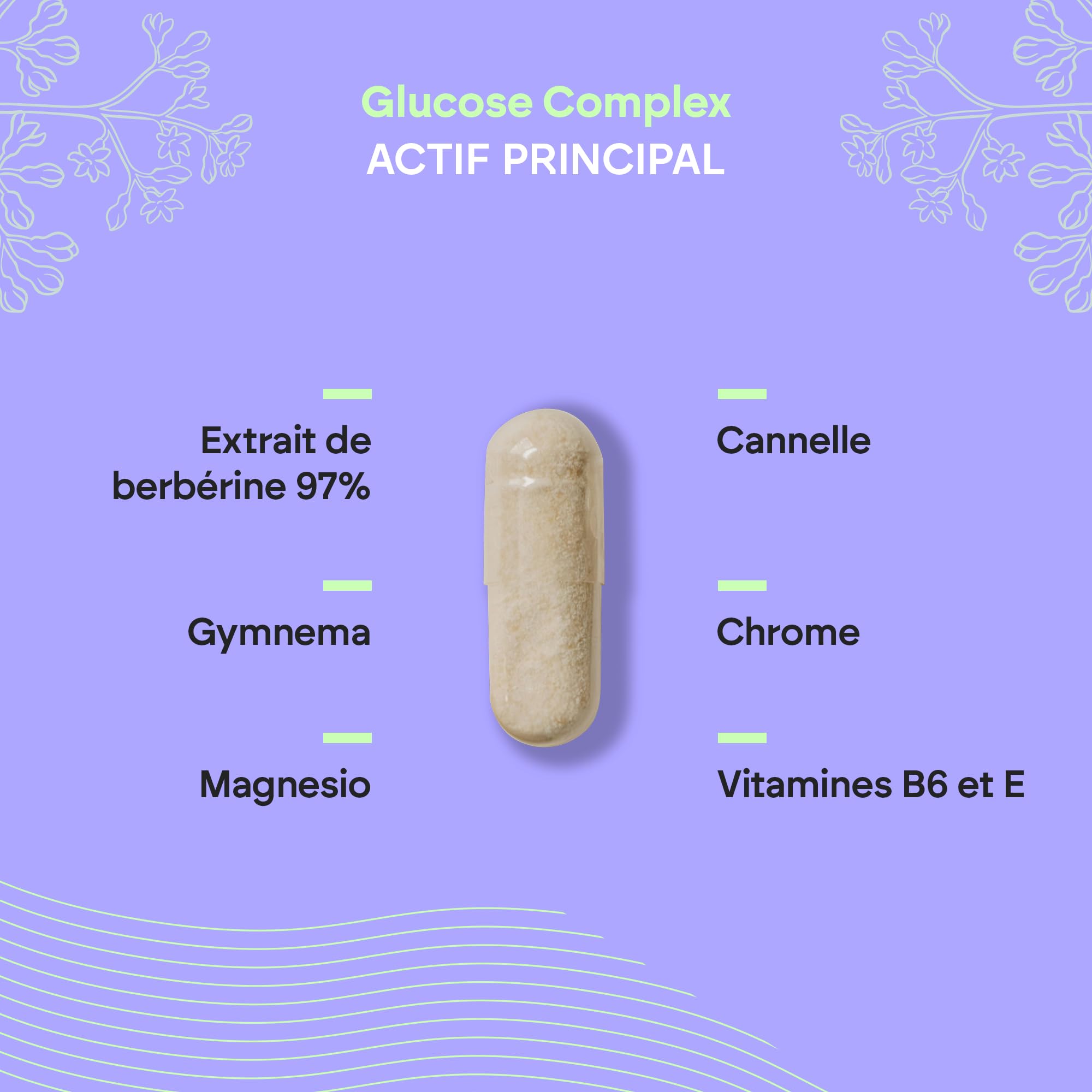 Glucose Complex 2000mg - Glycémie - Contrôle Glucose Berbérine Cannelle Chrome Melon Amer Gymnema Poivre Noir et Vitamine E B6 - Contribue au Maintien d'une Glycémie Normale - 90 Gélules Nutralie