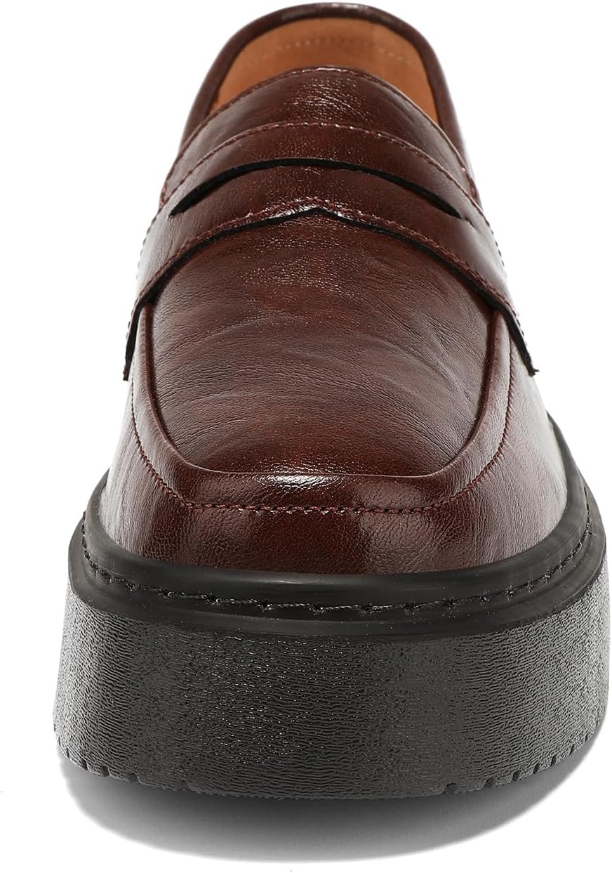 BEAUSEEN Women's Platform Chunky Penny Loafers Comfortable Lug Sole Slip-On Business Work Casual Dressy Shoes - Image 4