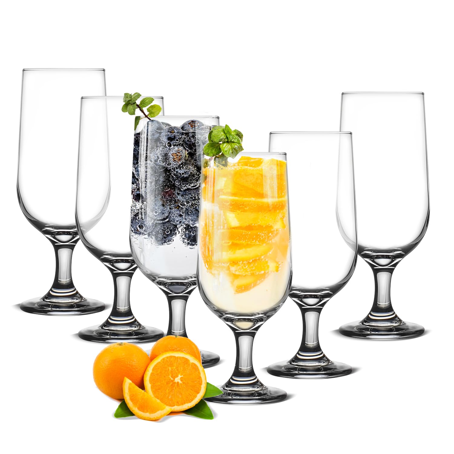 Mgoblets Snapklik.com : 10oz Water Goblets Set Of 6, Clear Goblet Glasses Set ...
