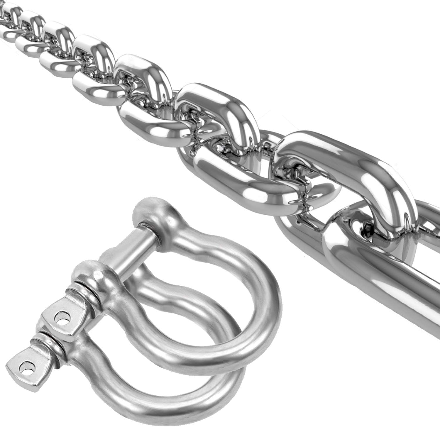 Stainless Steel Chain, Lsqurel 6.5 ft Metal Chain Utility Chain Heavy