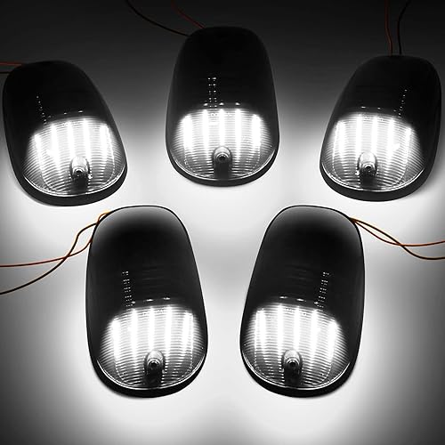 Miniatura 8 de R&F Auto Luces LED de cabina 5 piezas de luces de marcador de techo de cabina ahumadas compatibles con Ram 1500 2500 3500 (2003-2018) lámparas