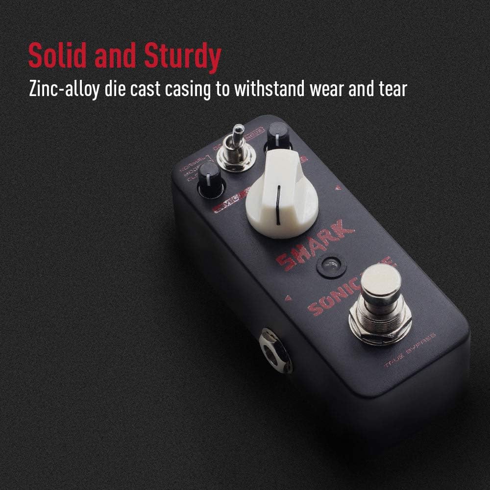 SONICAKE SHARK Distortion Pedal made of zinc-alloy die cast casing