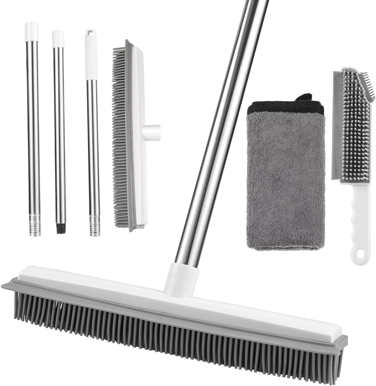 Rubber Wonderbroom MultiPurpose Telescopic Broom with Squeegee