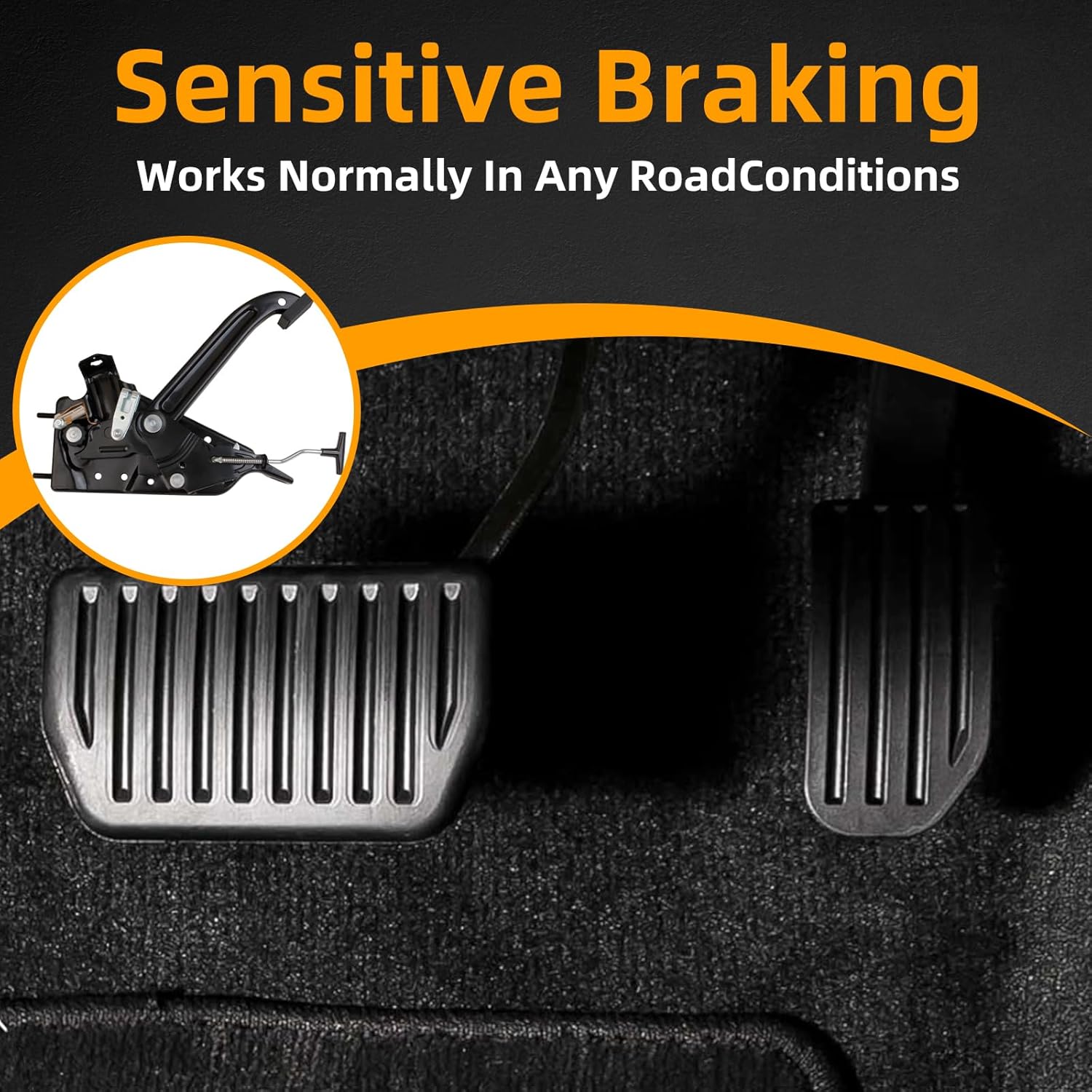 MITZONE Parking Emergency Brake Pedal Assembly Compatible with 1987-1995 Jeep Wrangler 1976‑1995 CJ7 Replace 5093656AA