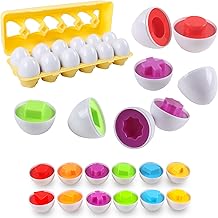 newlng Œufs Assortis Jouets de Pâques Appariement Œufs Jouet Montessori Éducatif Couleurs et Formes Correspondant Puzzle Oeufs pour Noël Fête d'anniversaire Cadeaux de Pâques Journée des Enfants