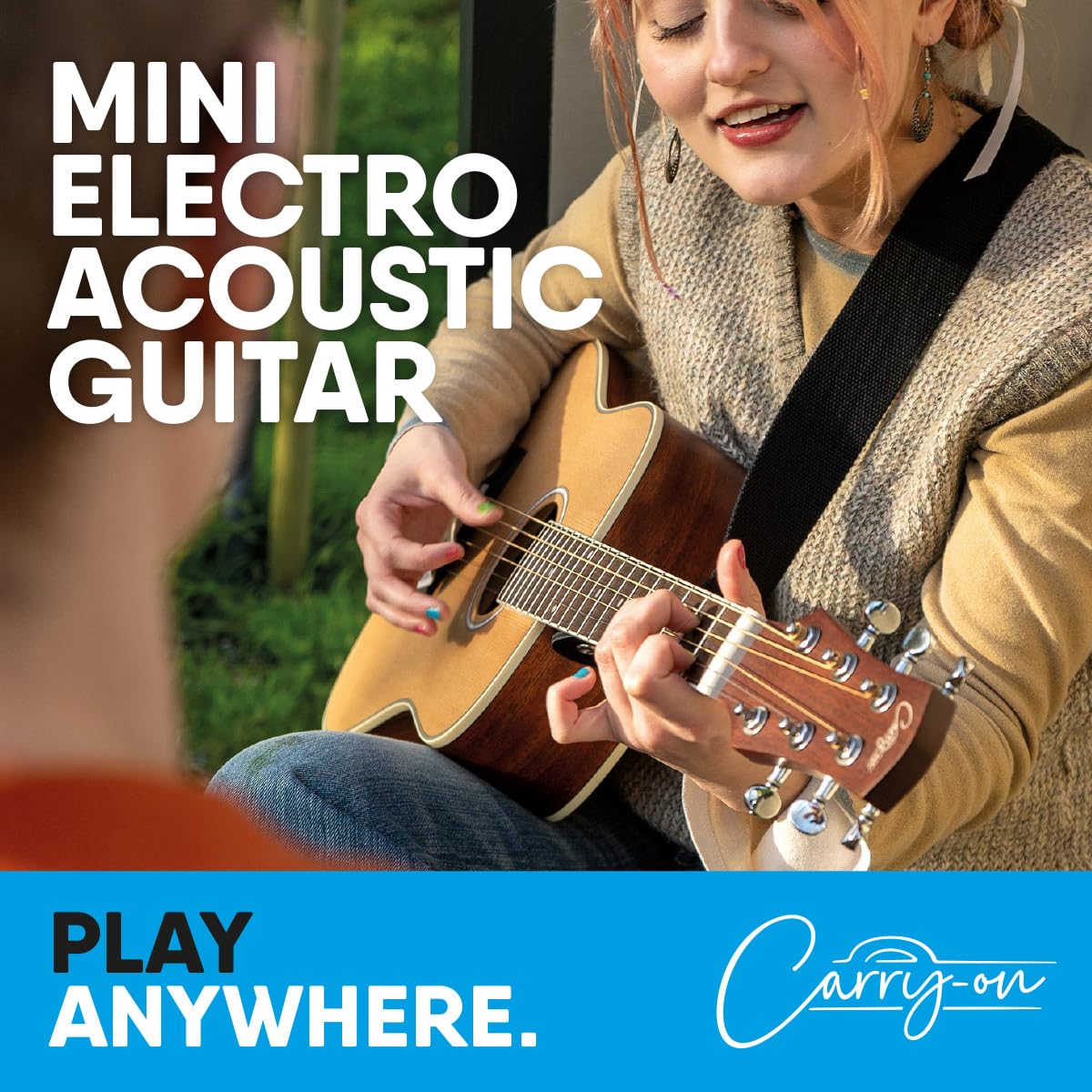 Mini gitara elektroakustyczna, Gitary elektryczno-akustyczne, rozmiar 3/4, podróżna, edukacyjna, stalowa struna, naturalna
