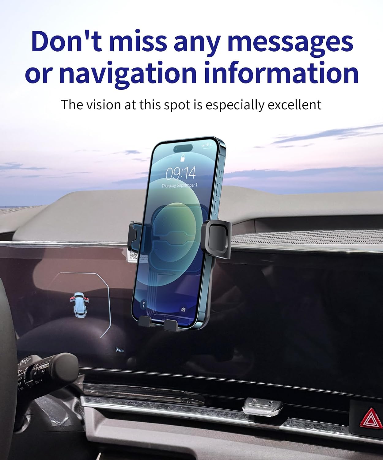 Car Phone Holder for Kia Carnival 2025-2026, 12.3" Screen Fixed Clip, Auto Accessories Navigation Bracket, Interior Decoration Mobile Phone Mount, 360° Rotation