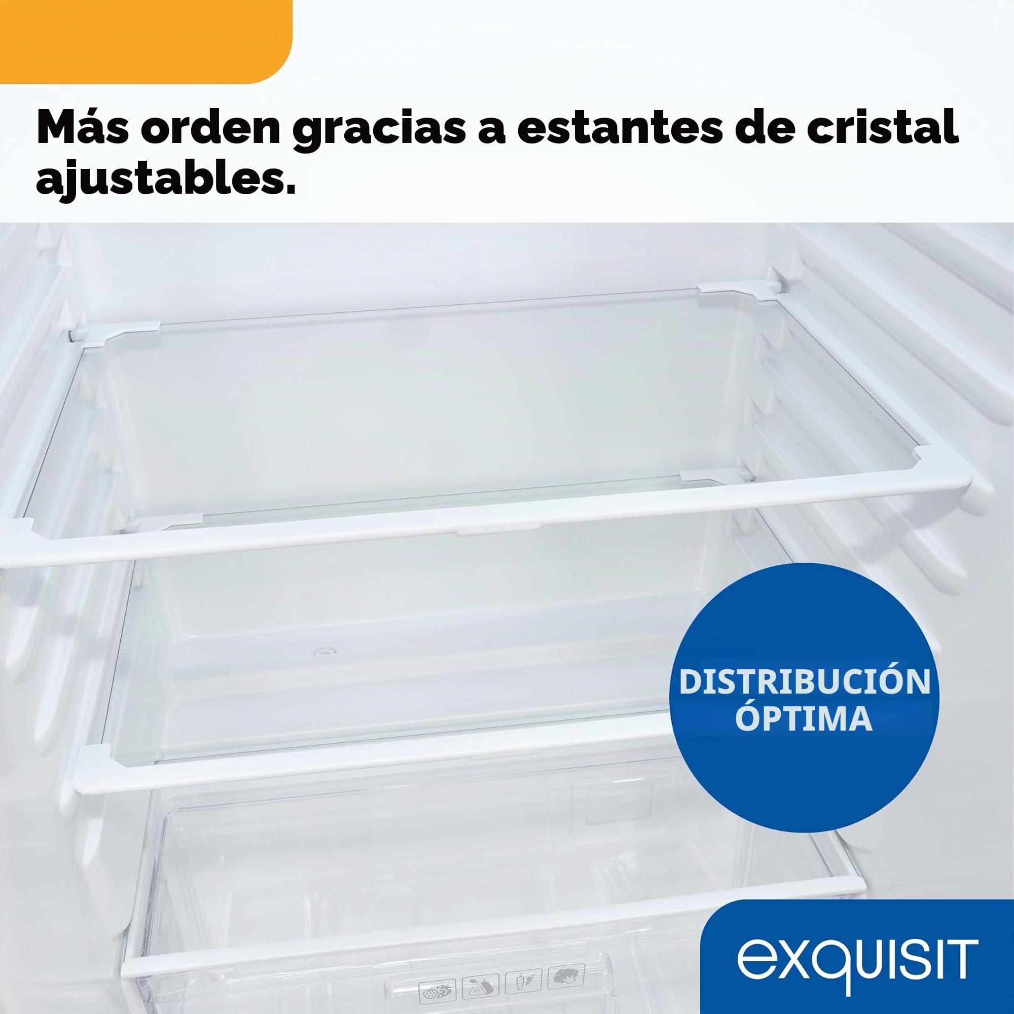 Exquisit EKS5131-V-040E - Nevera empotrable sin congelador, capacidad de 129 litros, frigorífico integrado de 88 cm, montaje en puerta de remolque, color blanco