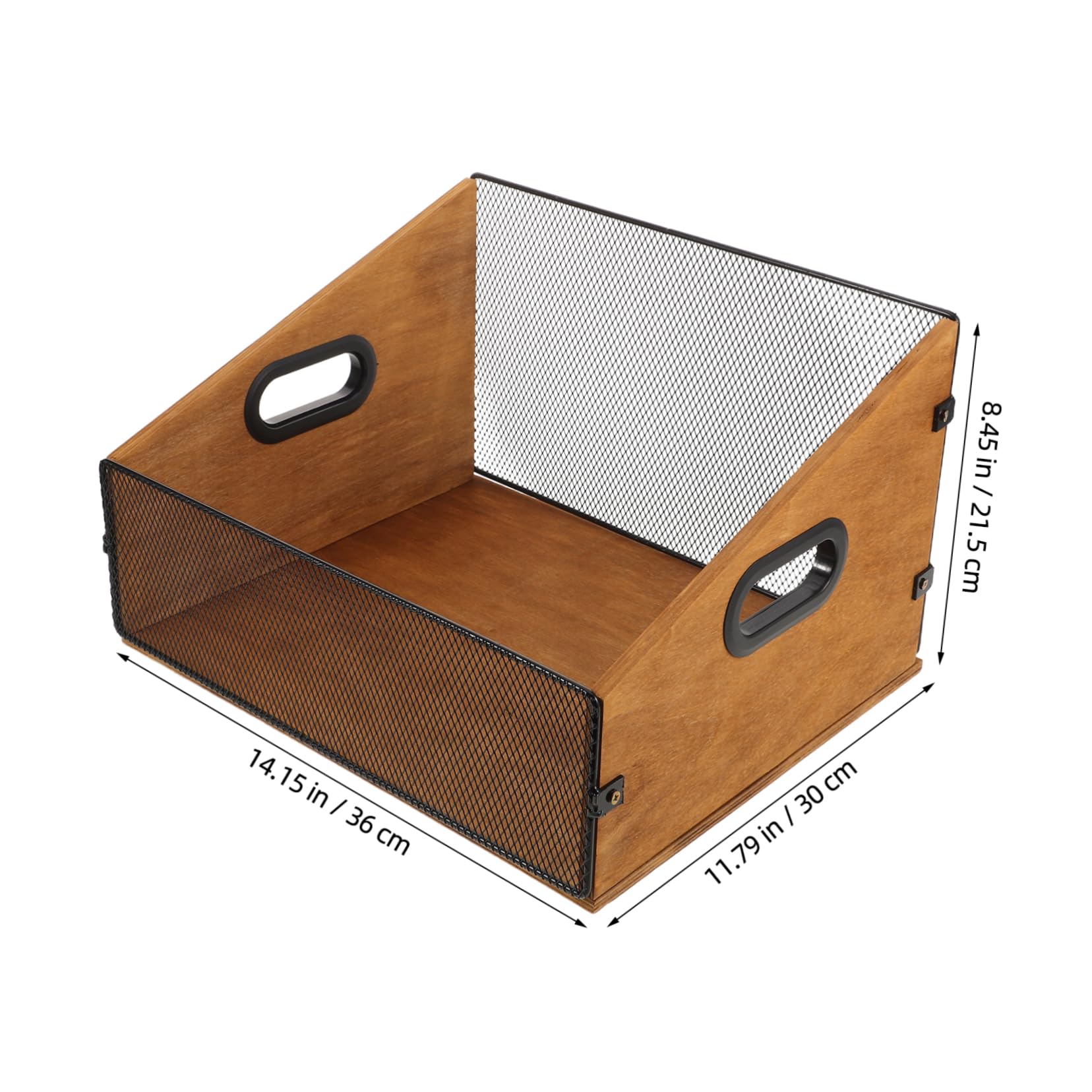 DOITOOL Cassa Porta Dischi in Legno Massello con Manici Organizer per Vinili e File Scatola Solida per Soggiorno e Studio Scatola Resistente per Album e Riviste