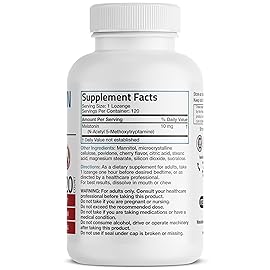 Bronson Melatonin 10mg Fast Dissolve Cherry Flavored Tablets Vegetarian Chewable Lozenges, 120 Count