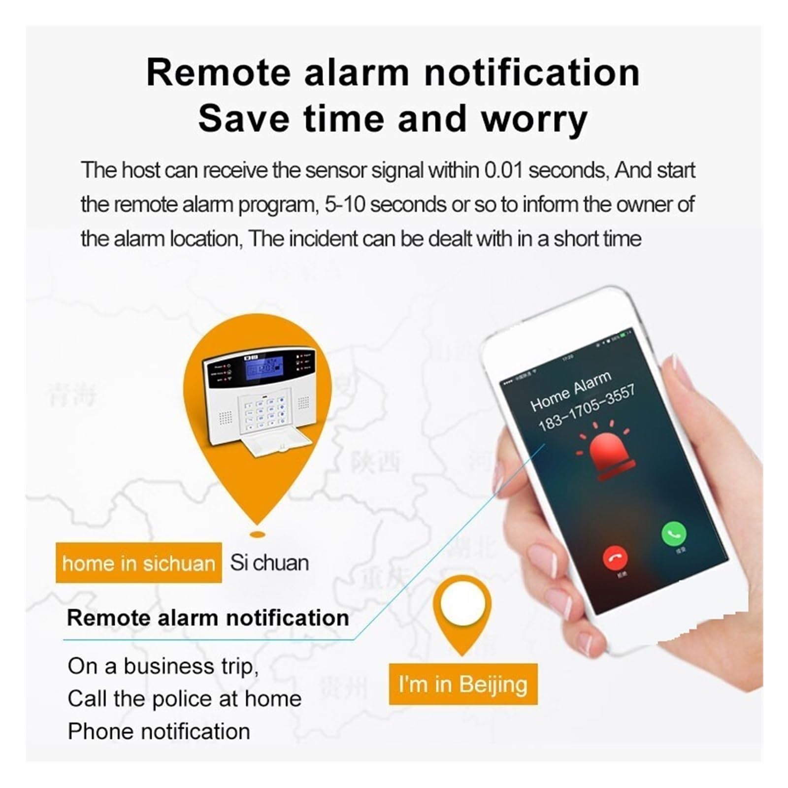 Alarmas para casa, De Alarma Inteligente con Pantalla LCD, Protección De Seguridad For El Hogar, gsm, Kit Antirrobo, Brazo De Control Remoto Tuya Y Soporte De Desarmado