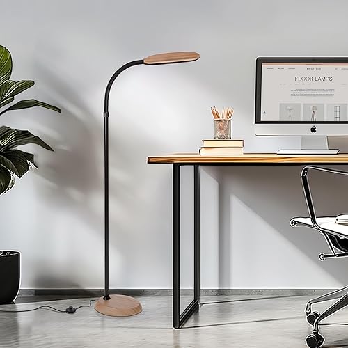 Vista 19 de Brightech Litespan - Lámpara LED de lectura de pie delgada, moderna lámpara alta con cuello de cisne ajustable para salas de estar y oficinas, luz