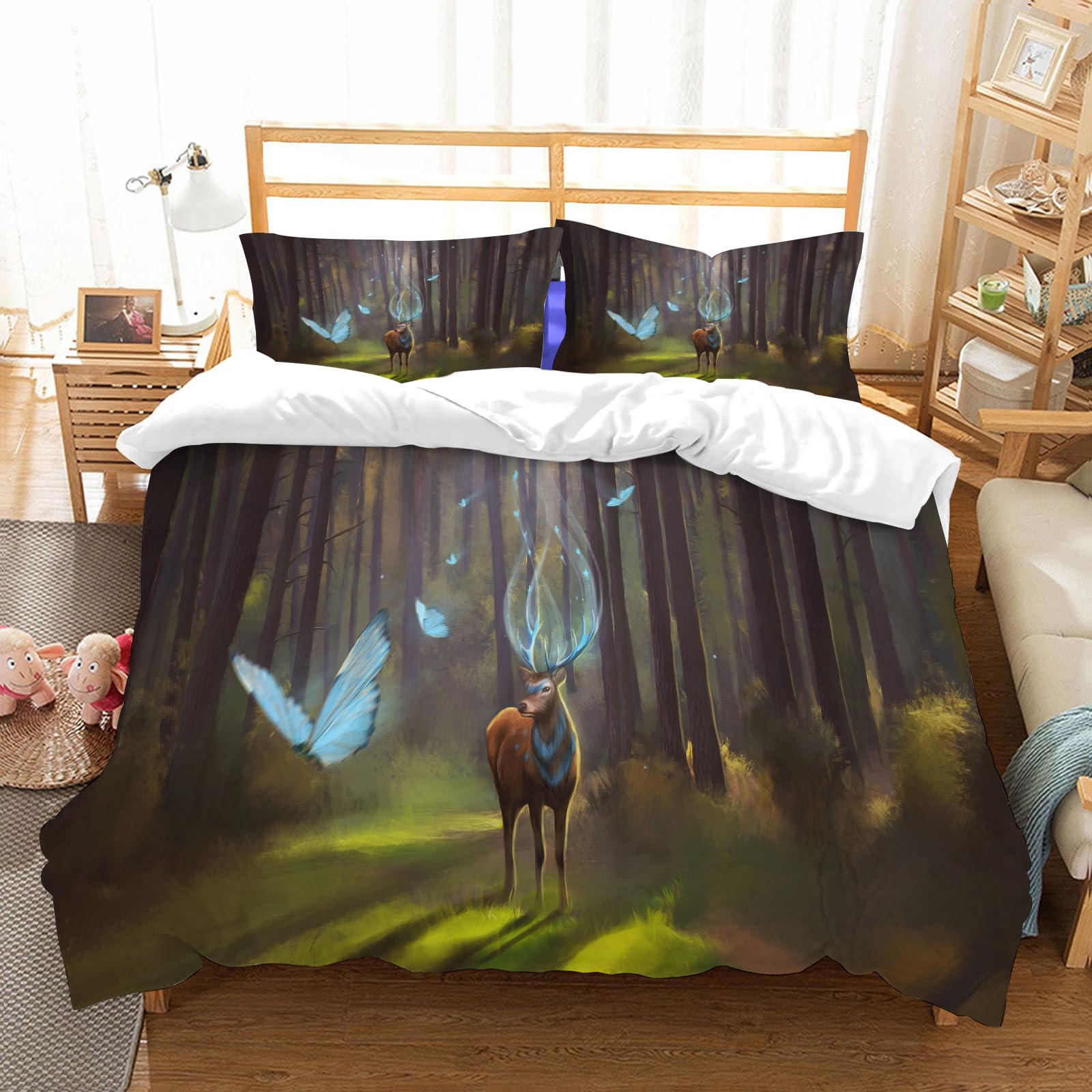 Linge de lit cerf 100% microfibre de haute qualité esprit de la forêt