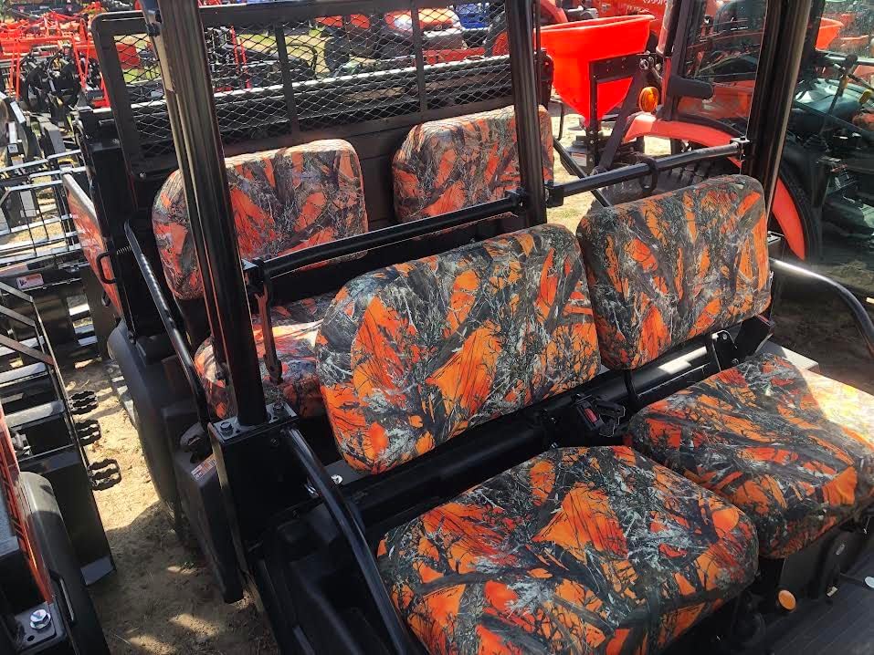 Durafit Seat Covers, for 2015 and Newer Kubota RTV X1140, Seat Covers for Front and Rear Seats Made in Orange Camouflage Waterproof Endura