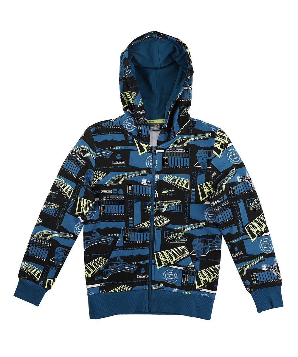 PUMA Alpha AOP Full-Zip Hoodie FL B Felpa Bambini e Ragazzi