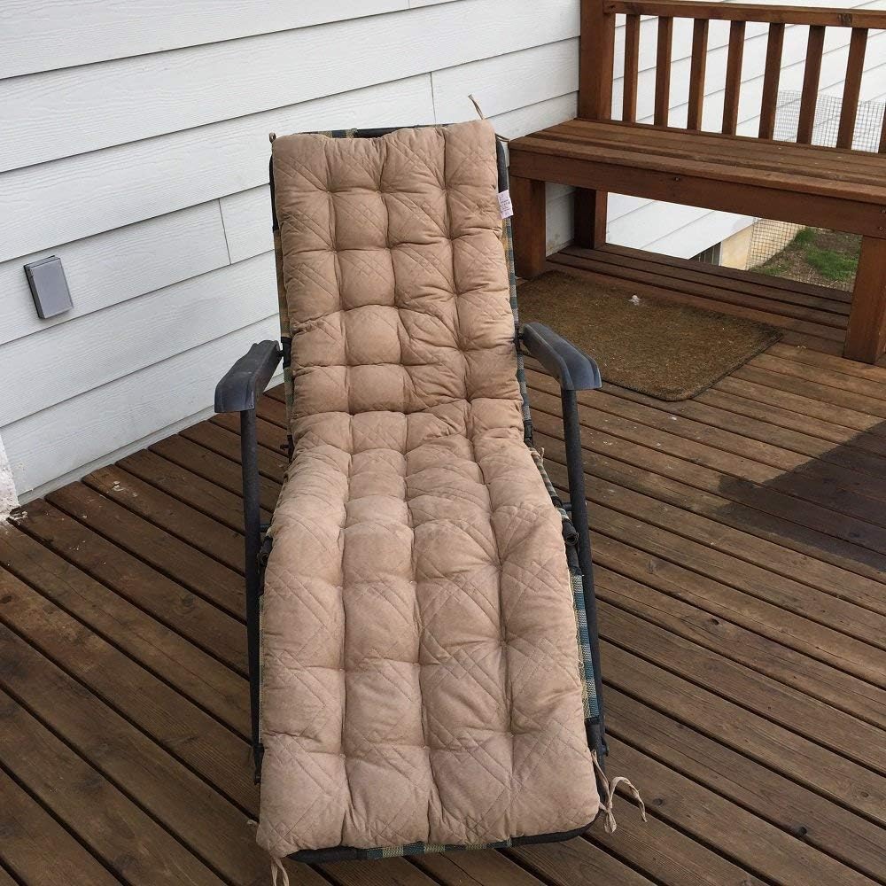 OctoRose Soft Micro Suede Deluxe Recliner Chair Cushion Pad Bench Cushion Covers, Patio Long Chair Cushion Pads (Camel, 17x60)