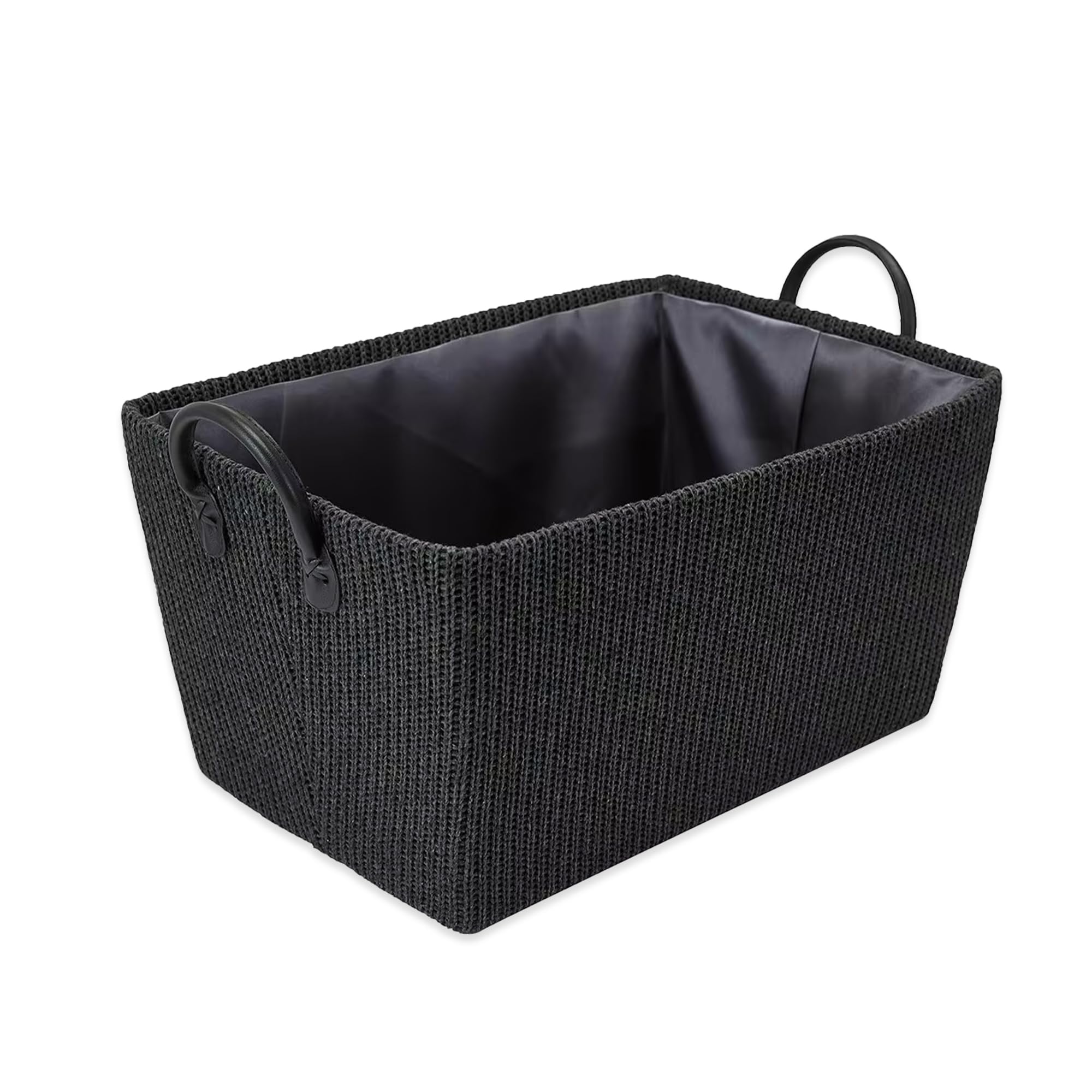 Anko Tapered Rectangle Knitted Storage Basket with Built-in Handles | Multi-Purpose Storage with Handle for Living Room Bathroom Laundry & Toys|Decorative Living Room, Bedroom, Closet, Home (B0CC268SQP) Amazon Price History, Amazon Price Tracker