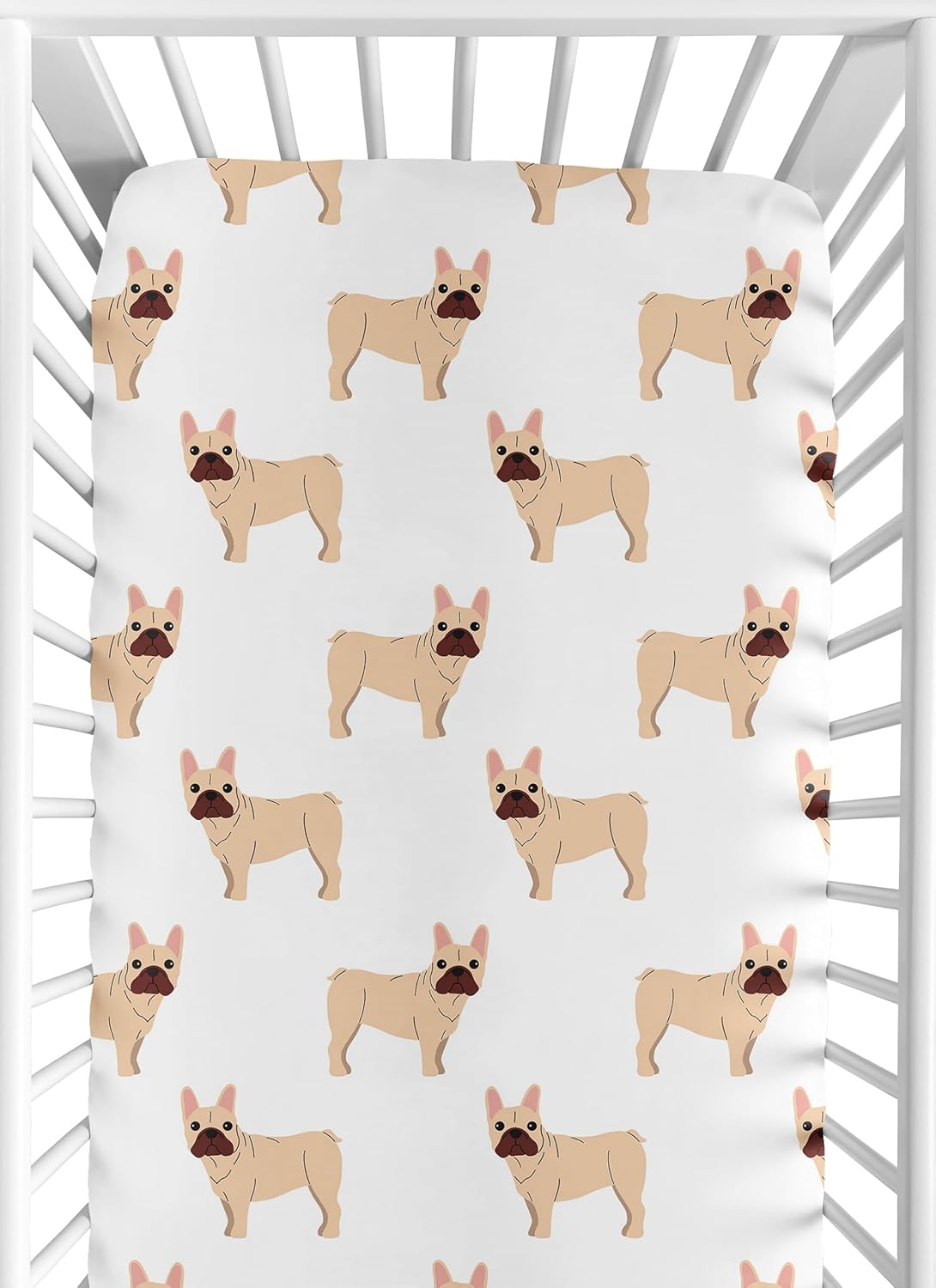 Sweet Jojo Designs 3-Piece Baby Crib Sheets Set (Dog) for Girls/Boys, Infant Nursery, Toddler Room - Fitted, Standard Size (Black/White Boho Hatch, Solid Onyx & Modern Puppy, Pet, Watercolor Puppies)