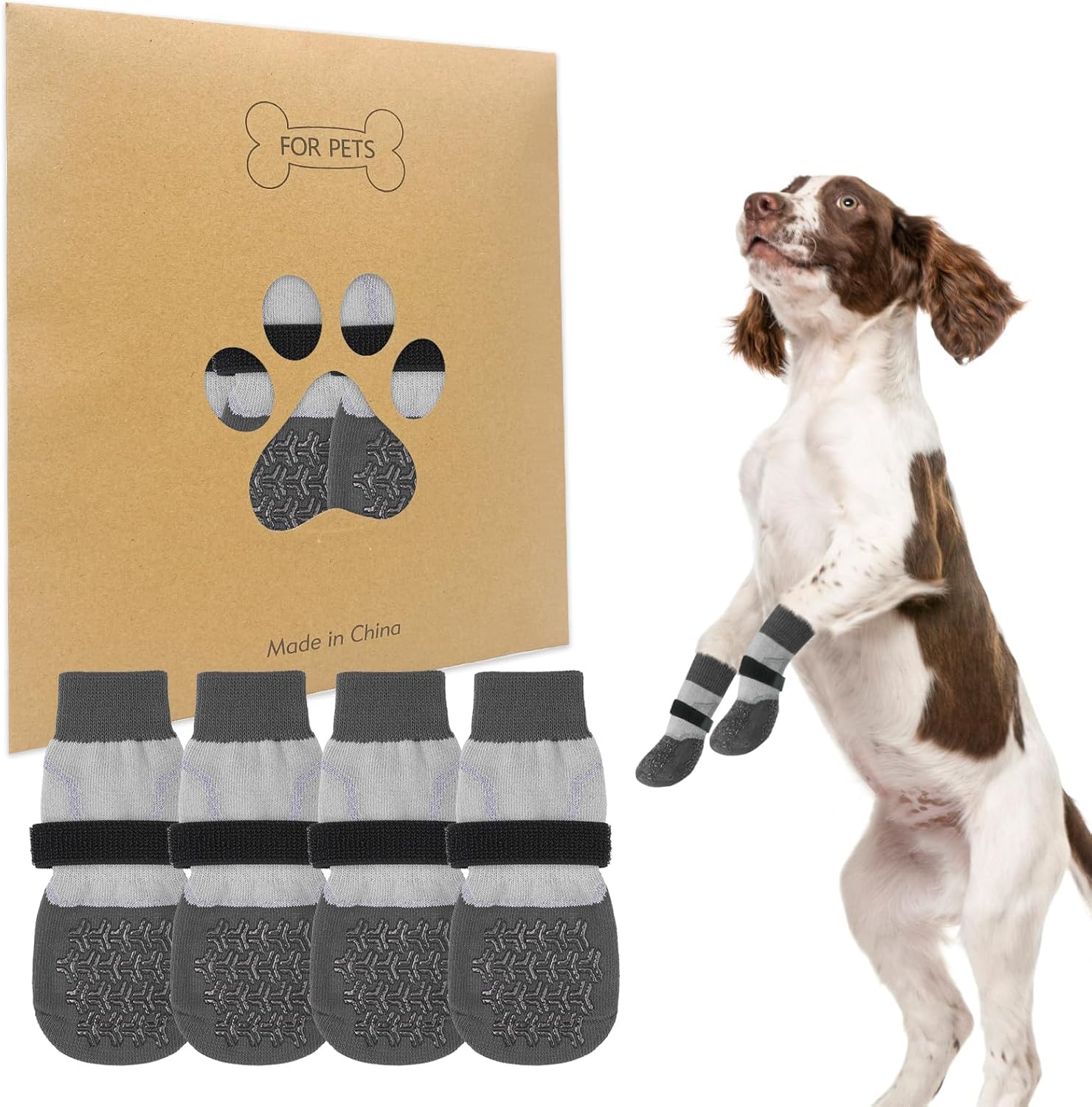 BEAUTYZOO Reflective Anti Slip Dog Socks to Prevent
