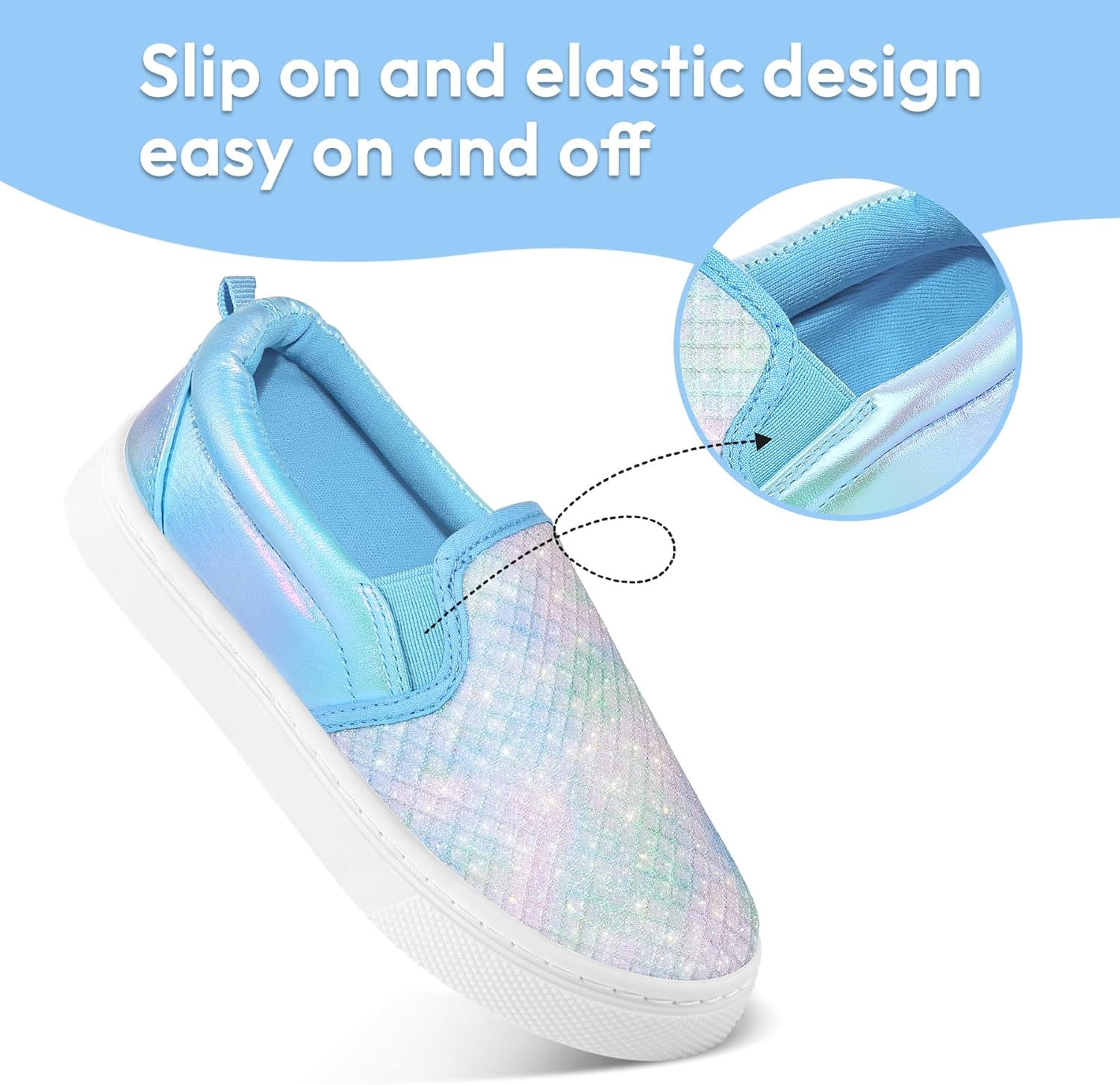 K KomForme Toddler Girls Boys Shoes Little Kids Slip on Canvas Sneakers for Running/Walking - Image 4