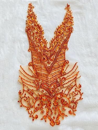 Miniatura 4 de Apliques de diamantes de imitación hechos a mano para coser en cuentas, parches de recorte, accesorios para vestido de novia, parche de encaje