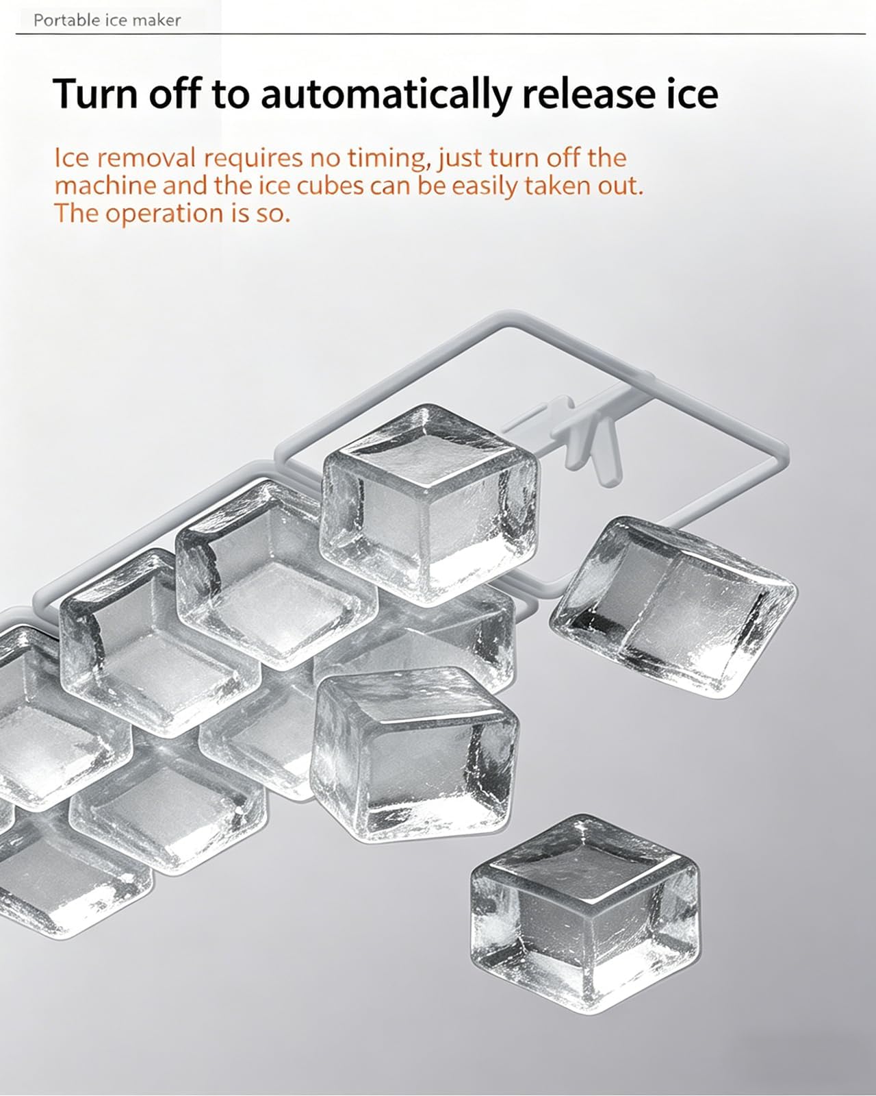 Mini-Eiswürfelbereiter, 500 ml, tragbare Eiswürfelmaschine für Zuhause, Büro und Camping, leicht zu reinigender automatischer Eiswürfelbereiter, ideal für erfrischende Getränke und gesellige Zusa