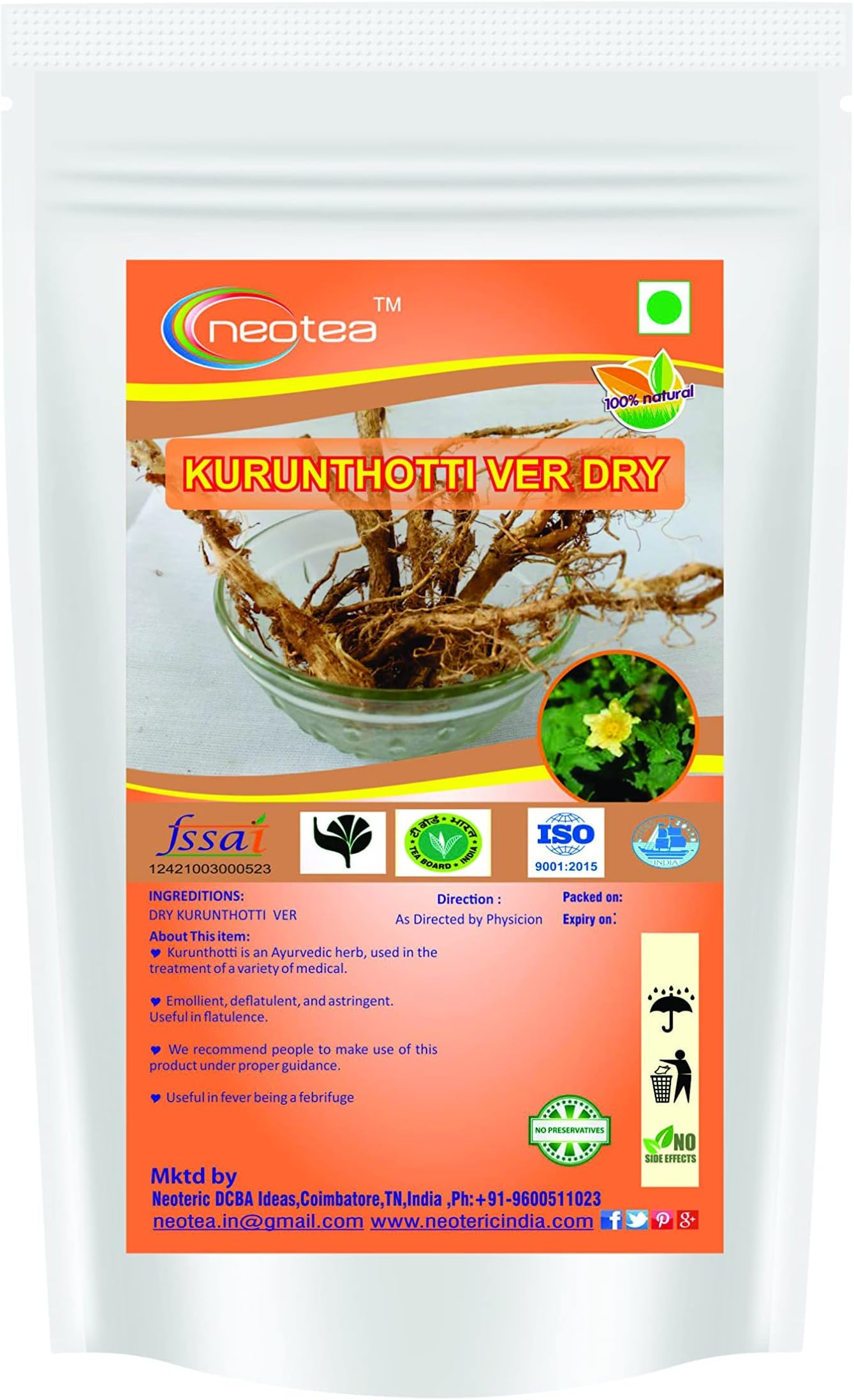 Sponsored Ad - Kurunthotti Ver Dry, 250GM - Premium Dried Herbal Supplement for Immune Support, Detox, & Digestive Health | Natural Ayurvedic Herb for Wellness and Vitality