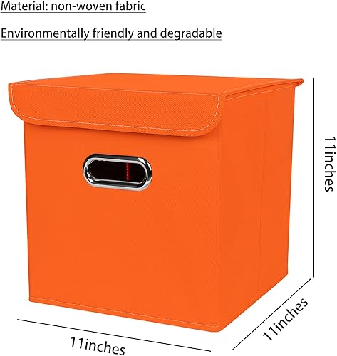 Vista 31 de Organizadores de armario de tela con tapas, cesta organizadora de almacenamiento plegable con asas, cajas de almacenamiento para almacenamiento