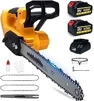 L1NXIXI 12 Inch Cordless Electric Chainsaw, Makita 18V Compatible, 2x 4000mAh Batteries & Charger, Brushless Motor, Auto Oiler, 2 Chains