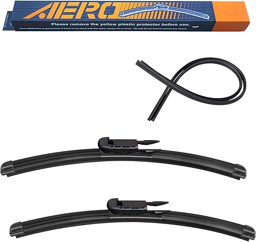 Vista 99 de AERO Avenger - Limpiaparabrisas prémium PTB de 26 + 20 pulgadas para todas las estaciones con repuestos de goma adicionales, repuesto del