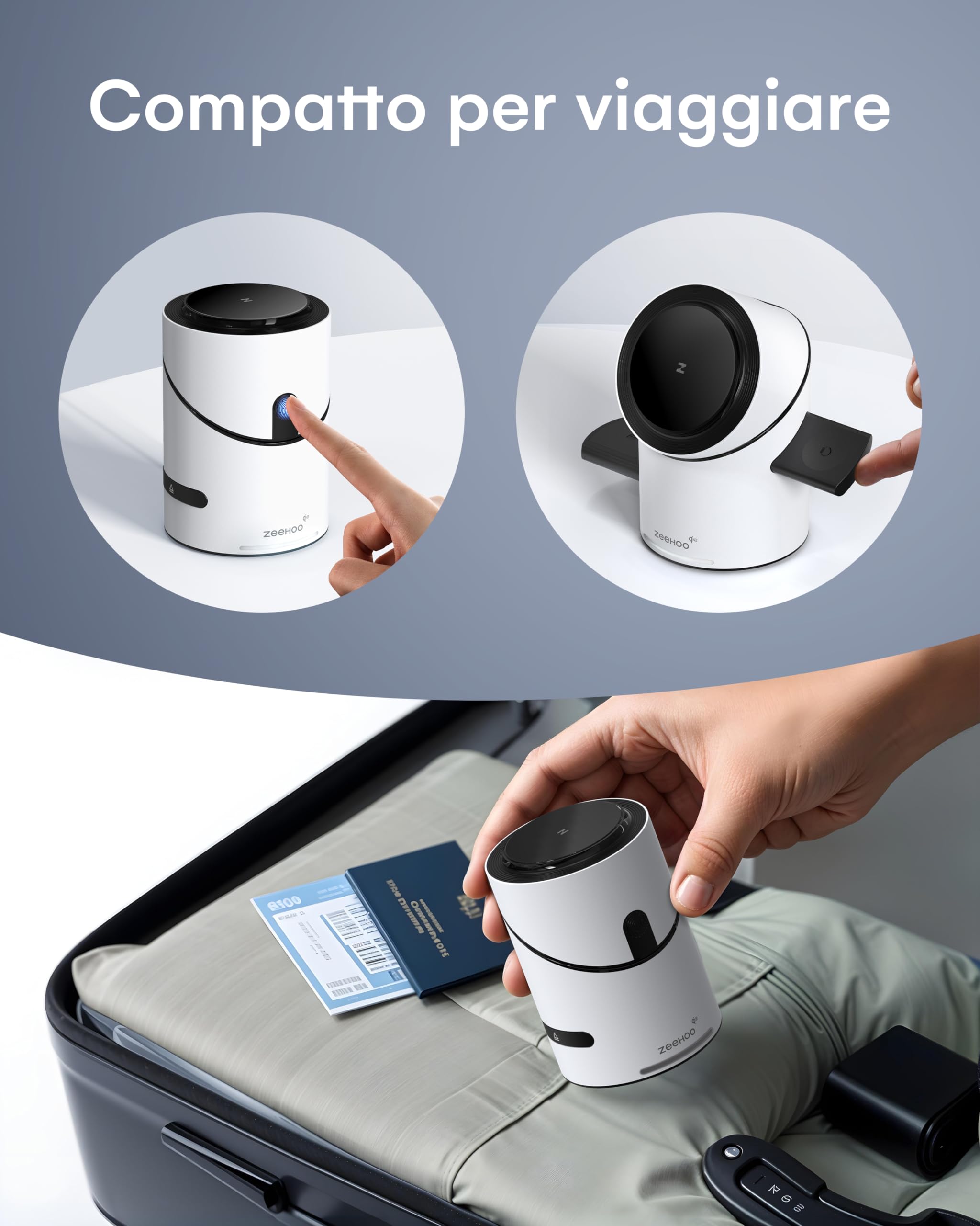 ZEEHOO Stazione di ricarica wireless CilindTrick-R Qi2 15 W ricarica rapida, stazione di ricarica 3 in 1 per Apple Watch, iPhone, Bianco (adattatore caricabatterie da 30 W incluso)