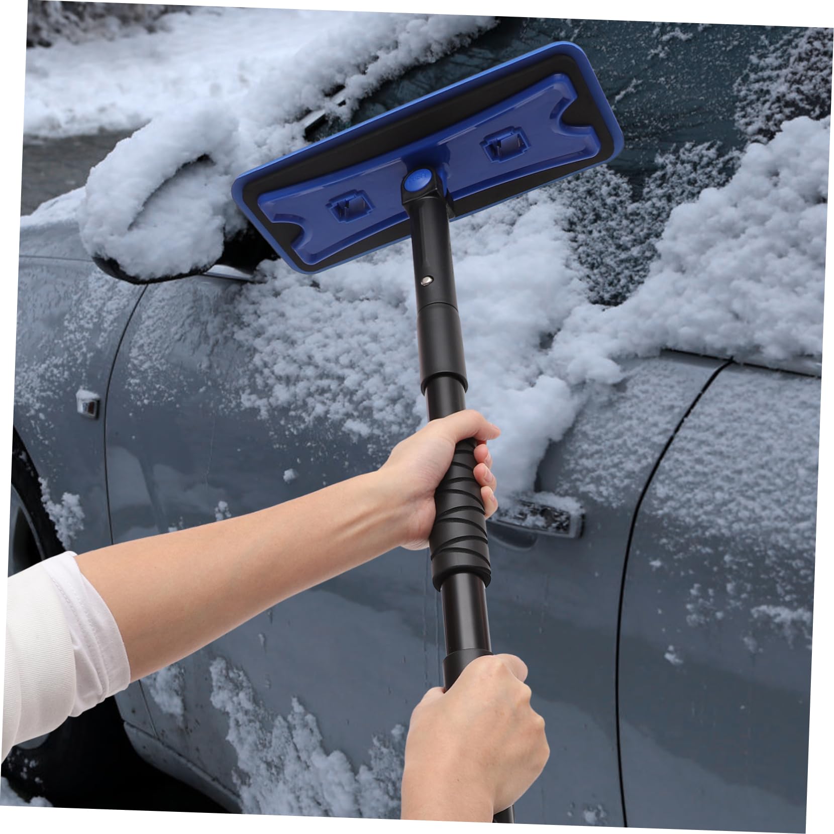 GALPADA Raschiaghiaccio per Parabrezza Auto di Raschietto e Spazzola per Neve Strumento di Pulizia Spugna Eva Resistente all Usura Retrattile Facile da Usare