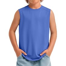 Boys Sleeveless Tank Top | Athletic Undershirt, Muscle Shirt, Crew Neck Design, Summer Workout T-Shirts for 5-14 Years Kids, Back to School Clothes