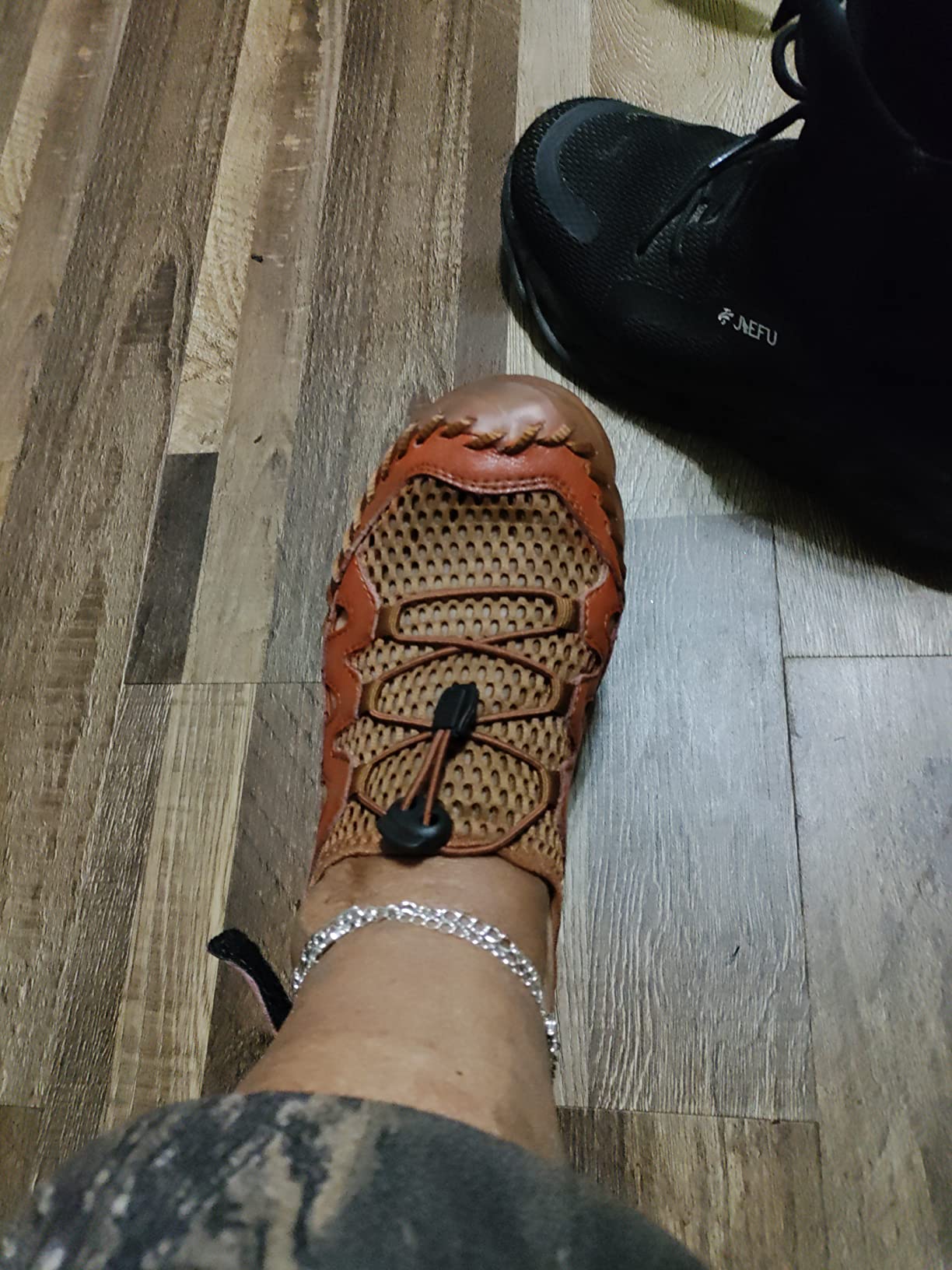 Qiucdzi Mens Closed Toe Sandals, Sport Sandals Casual Leather Handmade Sandals