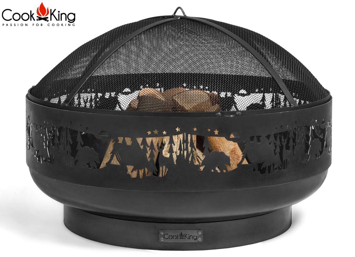 Cook King Feuerschale Forest Grill mit Motiv gelasert 80cm Ø