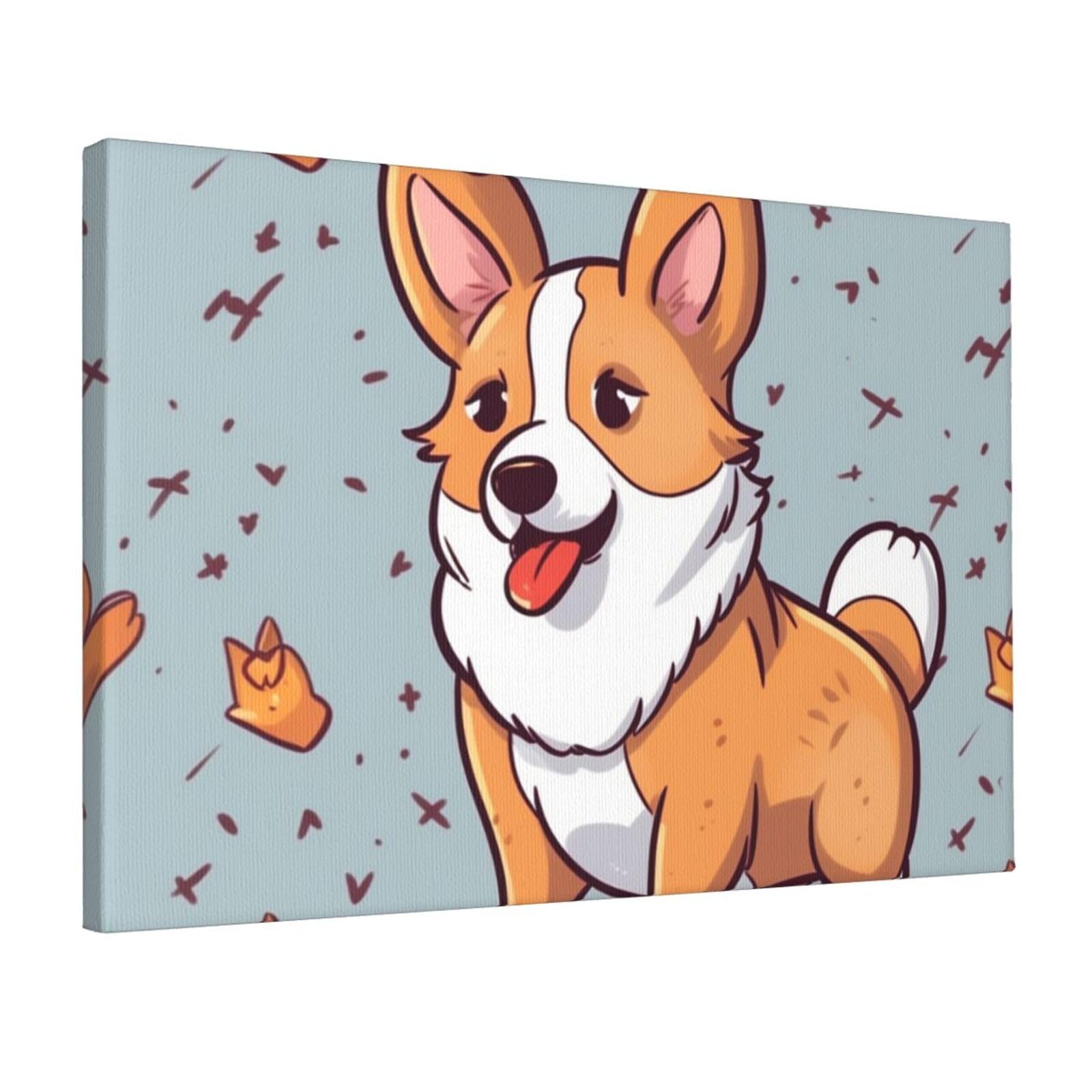 Impression sur toile Corgi déco murale chambre et salon 30x45cm - 8
