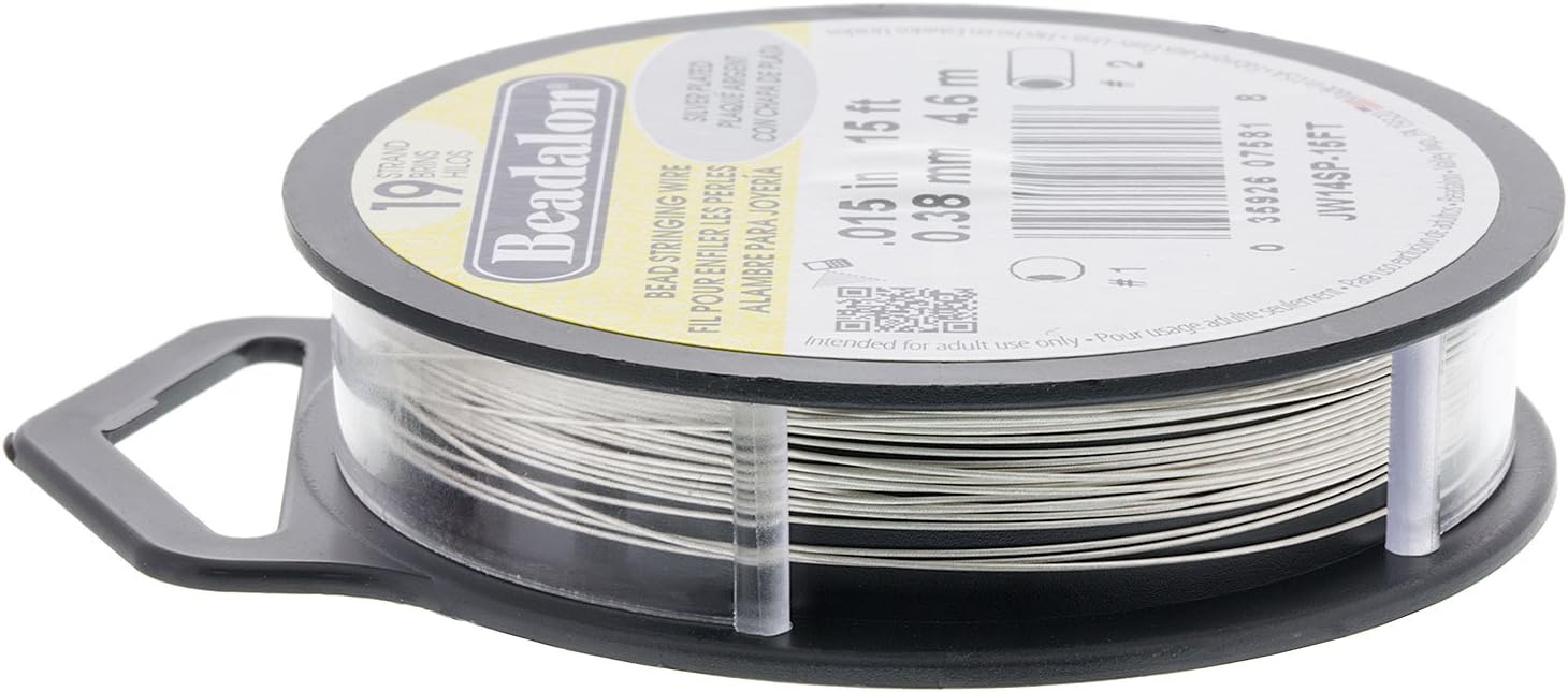 Beadalon Silver Plated Wire-19 Strand, .015in, 15ft - BDC-762.15
