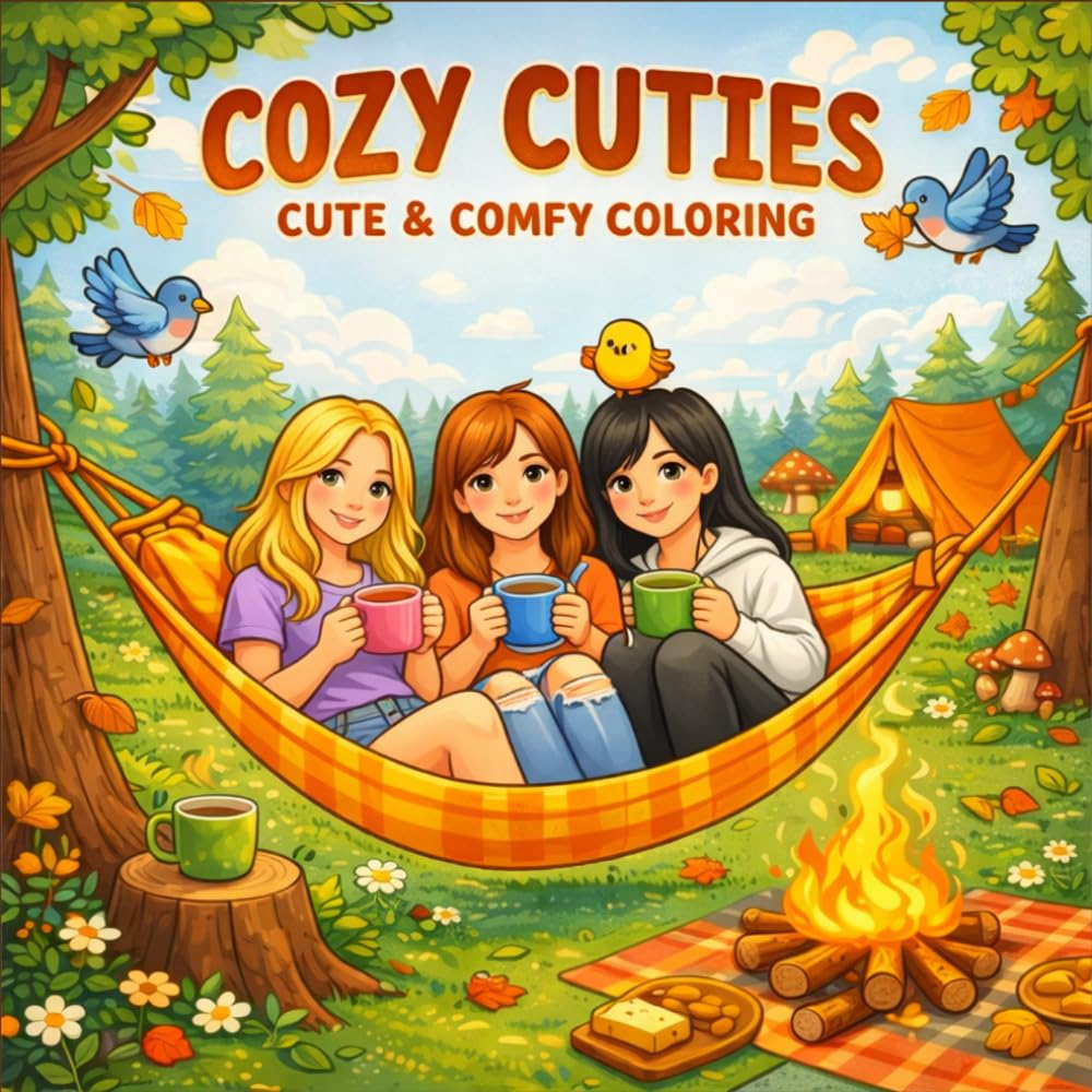 Cozy Cuties: Coloring Book for Adults and Kids (Cozy Spaces Coloring): Cute and Cozy Designs Featuring Adorable Characters, Sweet Moments, and Relaxing Everyday Scenes for Stress Relief
