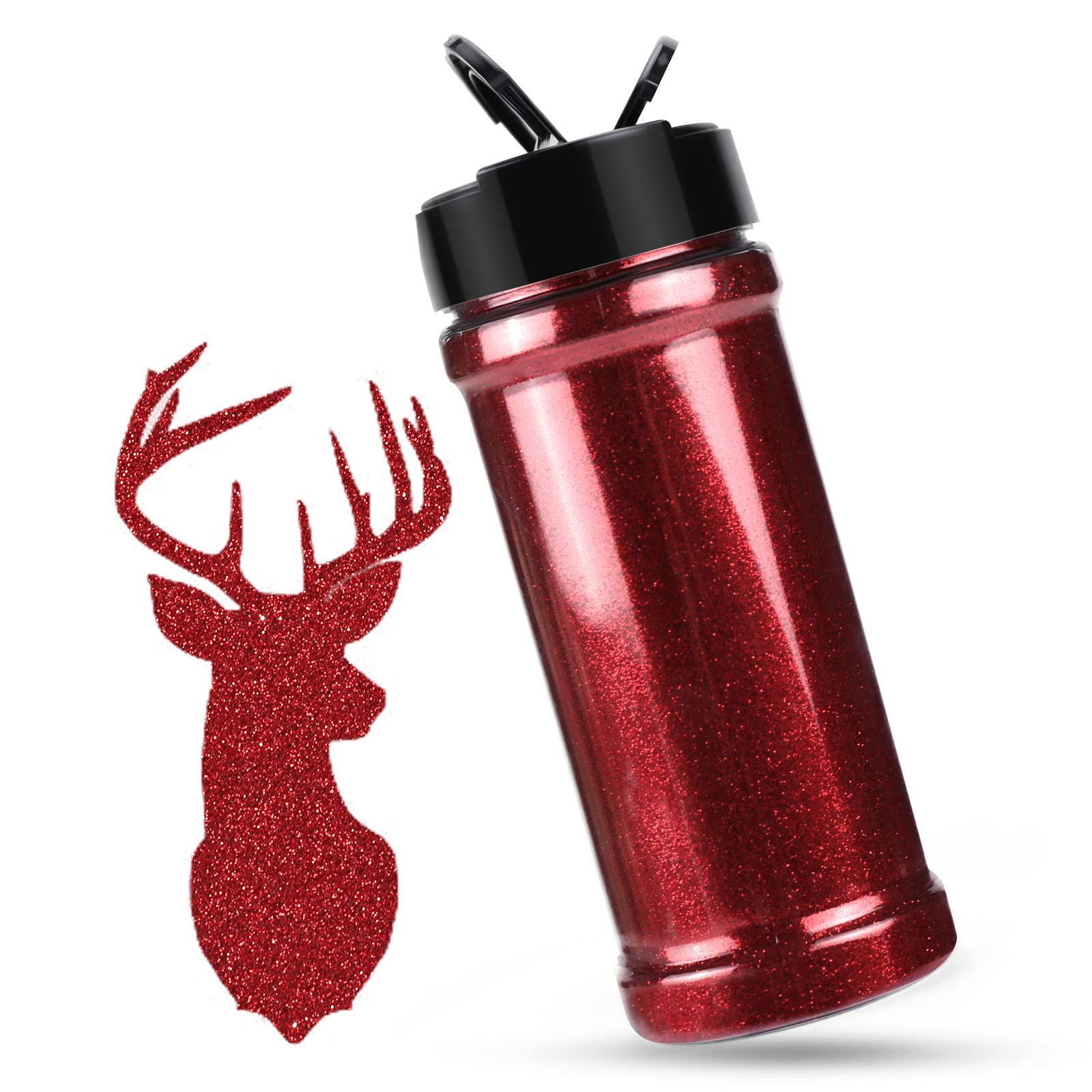 HTVRONT Red Glitter Fine Glitter - 200g/7oz Extra Fine Glitter for Crafts, Portable Ultra Fine Glitter for Resin & Nails & Tumblers & Ornaments & Slime & Cosmetic Red Craft Glitter Shaker Jar
