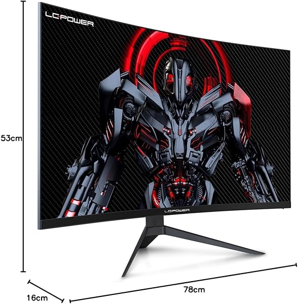 LC-POWER Ecran PC Gaming 32 Pouces Incurvé, 2K QHD 2560x1440,VA, 1500R,165Hz 1ms, AMD FreeSync™ Premium, 120% sRGB, Inclinable, DisplayPort 1.2, HDMI 2.0, VESA 100x100mm - 3