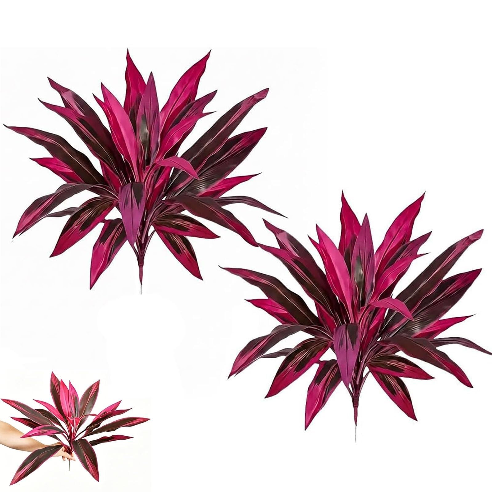 Lcpkuttr 2Pcs Large Realistic Artificial, Premium Resistant Fake Ferns, N Ferns Artificial Plants, Outdoor Fake Plants For Garden, Patio, Wedding, Balcony R0g612(2Pcs)