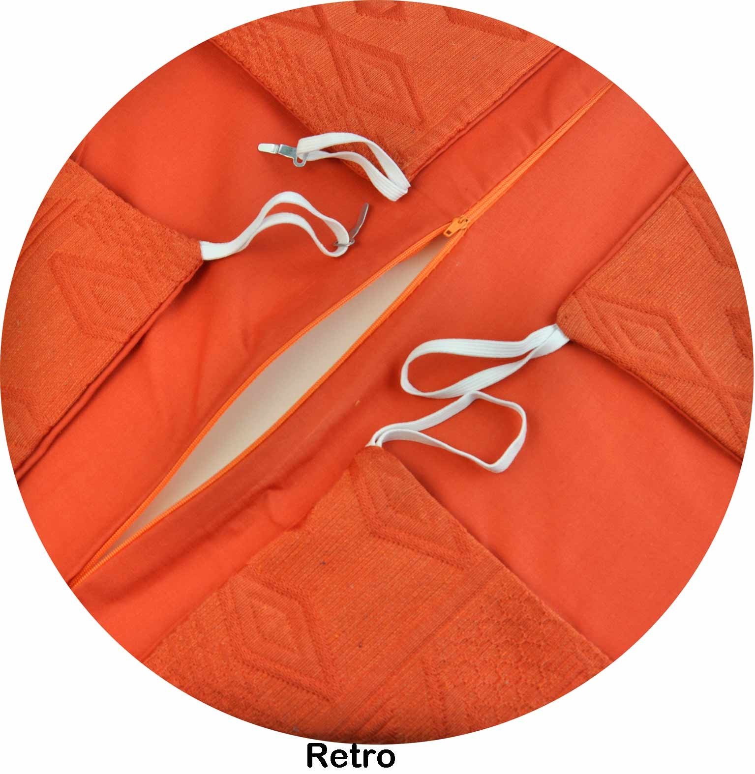 Casatessile Cuscini coprisedia con Alette Mexico Cuscini Sedie Cucina Sfoderabili - Bordeaux, Set 4 PCS