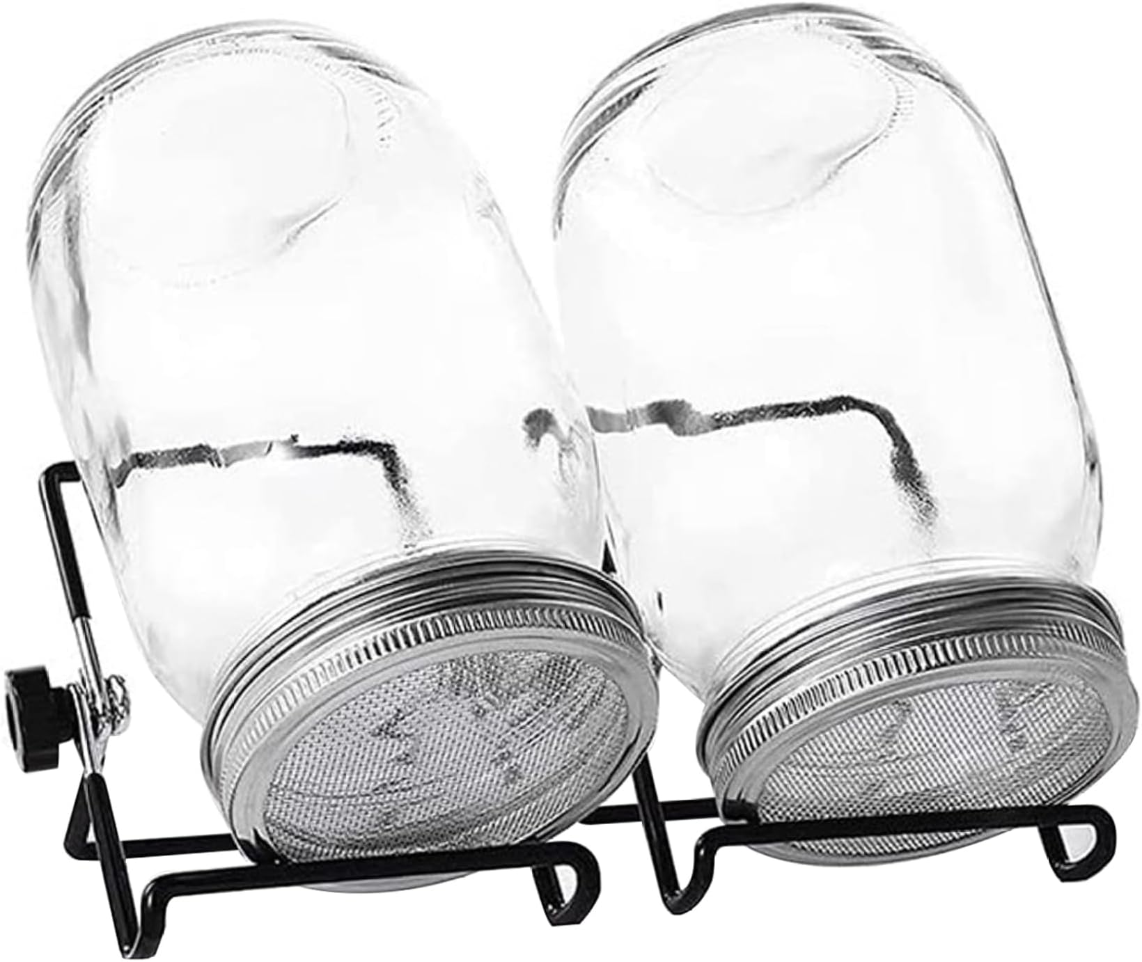 16oz Wide Mouth Seed Sprouting Jar Kit with Mesh Lid, 2 Sets Sprouting Kit with Adjustable Stand